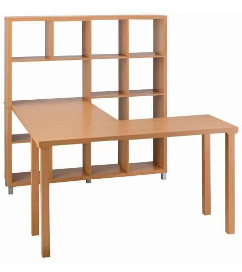 Stôl s knižnicou Kera, 153 cm, buk