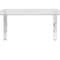 Stôl so sklenenou doskou Canton 140 cm, číre sklo - 1