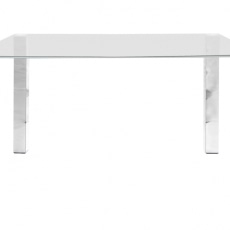 Stôl so sklenenou doskou Canton 140 cm, číre sklo - 1