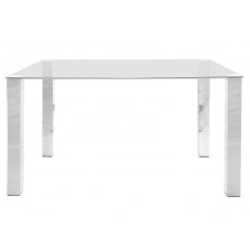 Stôl so sklenenou doskou Canton 140 cm, číre sklo