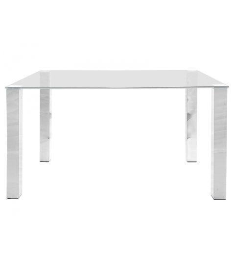 Stôl so sklenenou doskou Canton 140 cm, číre sklo