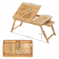 Stolek na notebook Henry I., 55 cm, bambus - 6