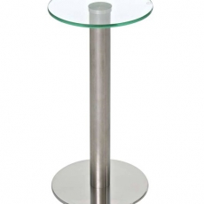Stolek s nerezovou podnoží Minor, 30 cm čiré sklo - 1