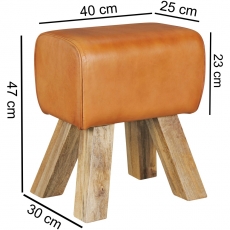 Stolička Riku, 47 cm, kozí kůže - 4