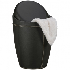 Stolička s úložným prostorem Lederna, 50 cm, černá
