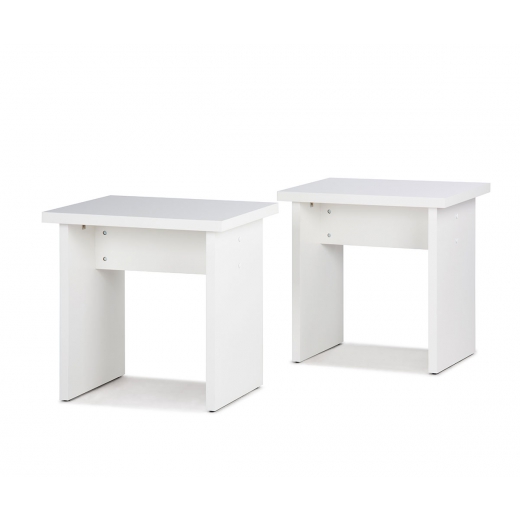 Stolička / stolička bez operadla Baden (súprava 2 ks), biela - 1
