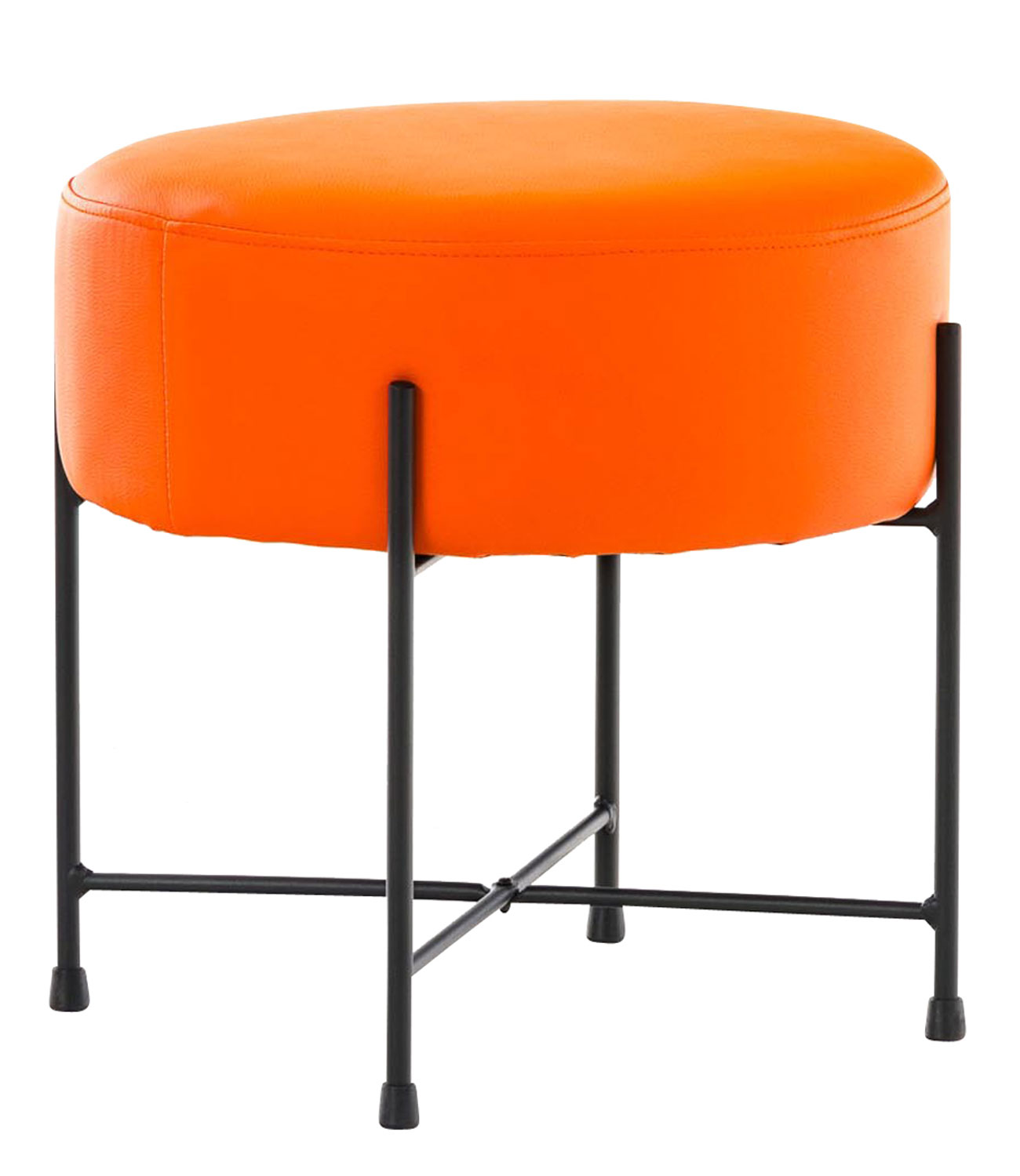 Stolička / taburetka France kůže oranžová