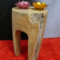 Stolička trojnožka Bella, masívne drevo teak - 4