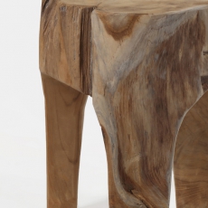 Stolička trojnožka Bella, masivní dřevo teak - 2