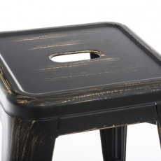 Stolička / židle bez opěradla Arman, antik černá - 3