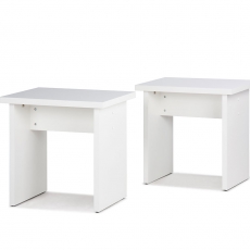 Stolička / židle bez opěradla Baden (SET 2 ks), bílá - 1