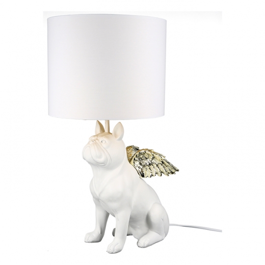 Stolná lampa Dogies, 55 cm, biela - 1