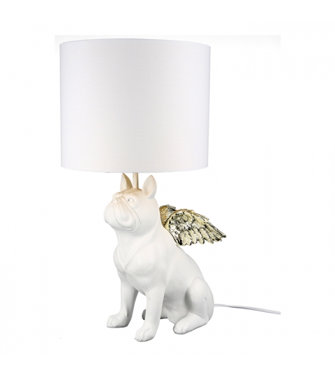 Stolná lampa Dogies, 55 cm, biela