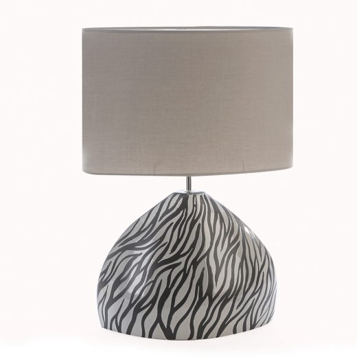 Stolná lampa keramická Curve, 65 cm, čierna/sivá - 1