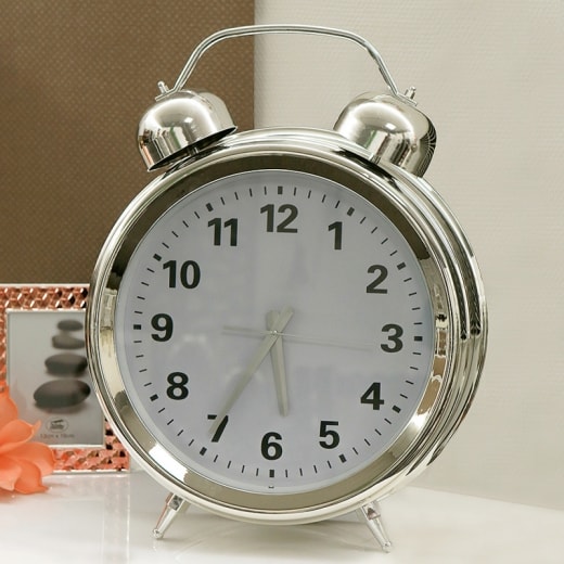 Stolné hodiny Budík, 56 cm, strieborná - 1