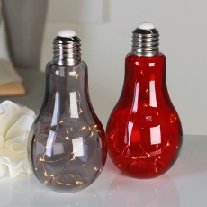 Stolní dekorativní lampa Žárovka, 22 cm, červená - 1