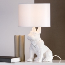 Stolní lampa Bulldog, 45 cm bílá