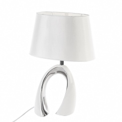 Stolní lampa keramická Bridge, 36 cm bílá / stříbrná