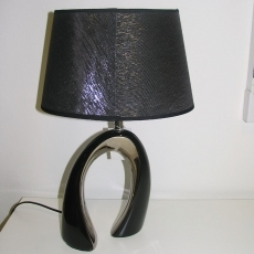 Stolní lampa keramická Bridge, 36 cm černá / stříbrná - 2