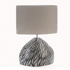 Stolní lampa keramická Curve, 65 cm, černá/šedá
