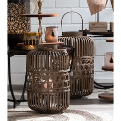 Stolní lampa Lilien, 42 cm, hnědá