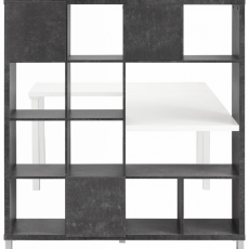 Stůl s knihovnou Kera, 153 cm, šedá / bílá - 4