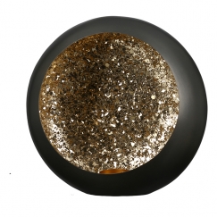 Svícen Anis, 25 cm, černá / zlatá