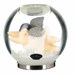 Svícen na čajové svíčky Betty, 12 cm, bílá / stříbrná