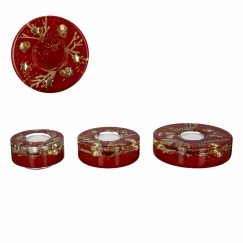 Svícen na čajové svíčky Prett, 13 cm, červená