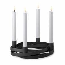 Svícen Ribbons pro 4 svíčky, černá - 1