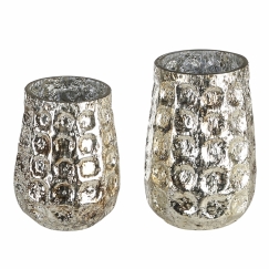 Svícen Rusty, 14 cm, stříbrná