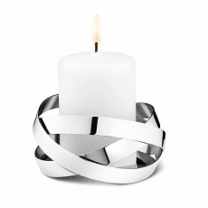 Svícen z leštěného nerezu pro širokou svíčku Ribbons - 2