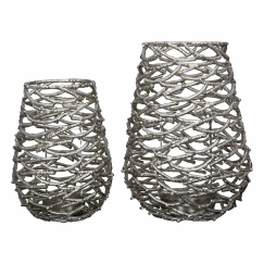 Svietnik Abstra, 31 cm, strieborná