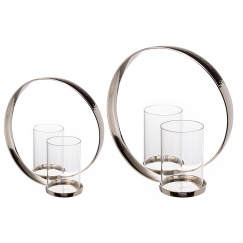 Svietnik Eric, 33 cm, strieborná