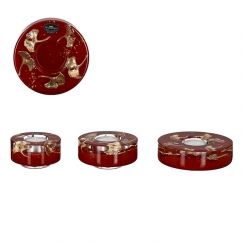 Svietnik pre čajovú sviečku Glera, 13 cm, červená