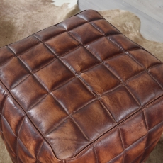 Taburet Cube, 41 cm, pravá koža - 5