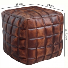 Taburet Cube, 41 cm, pravá kůže - 3