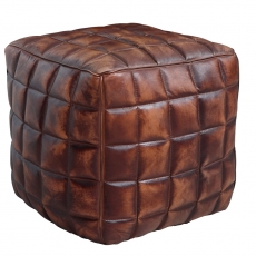 Taburet Cube, 41 cm, pravá kůže - 1