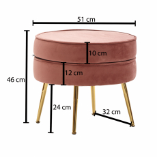 Taburet Greccy, 51 cm, ružová - 4