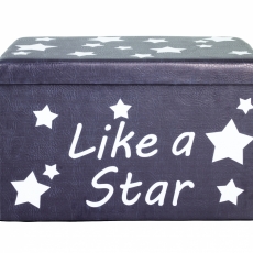 Taburet s úložným priestorom Stars, 40 cm, biela/sivá - 2