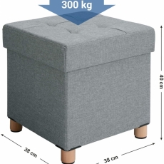 Taburet Vicky, 40 cm, světle šedá - 5