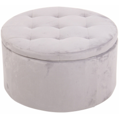 Taburetka Evora, samet, světle šedá