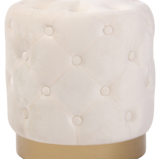 Taburetka Naila, samet, krémová - 1