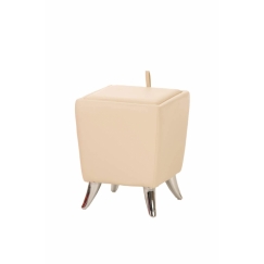 Taburetka Roxy, syntetická kůže, krémová