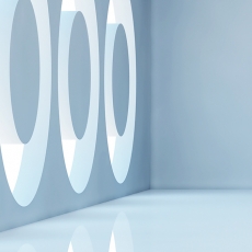 Tapeta 3D Miestnosť s kruhmi na bokoch, 216 x 140 cm - 3