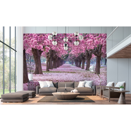 Tapeta 3D Růžový sad, 432 x 290 cm - 1