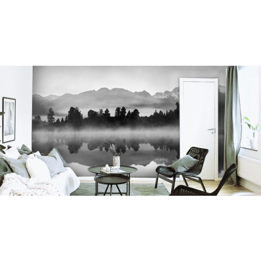 Tapeta Černobílé horské jezero, 432 x 290 cm - 1