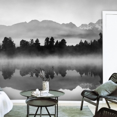 Tapeta Černobílé horské jezero, 432 x 290 cm - 1