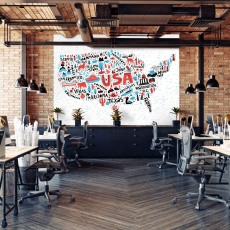 Tapeta Grafická mapa USA, 432 x 290 cm - 1