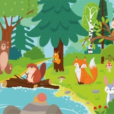 Tapeta Lesní zvířátka, 144 x 105 cm - 2
